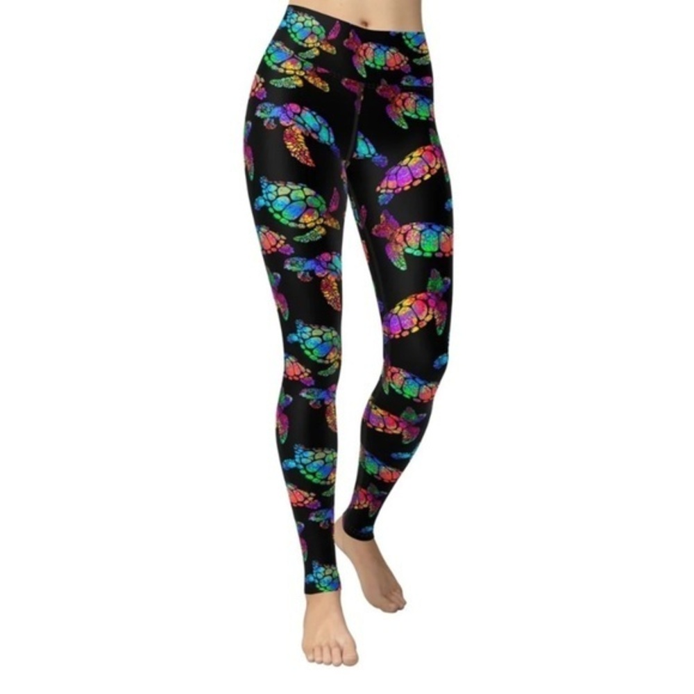 Fiercepulse Sea Turtle Yoga Leggings Size Medium